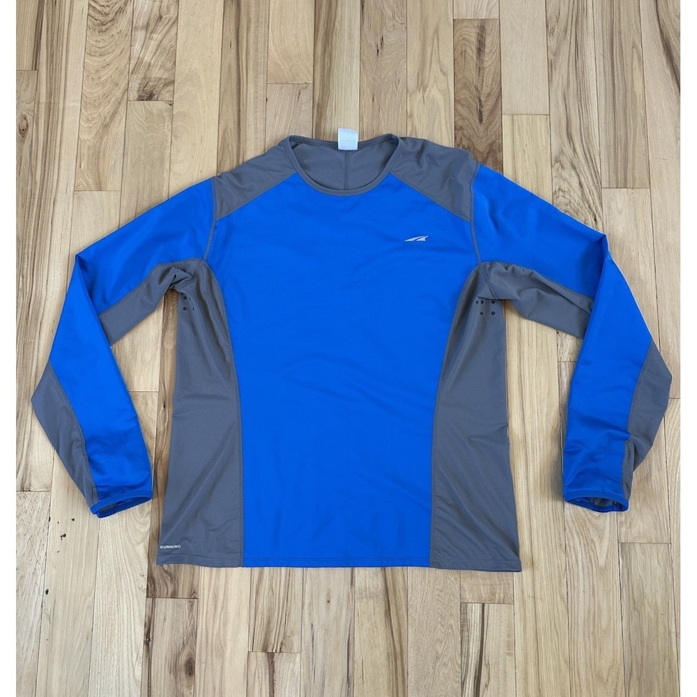 Altra Dual-Tex Long Sleeve Shirt Men's XL Running Shirt Shadow Gray Blue
